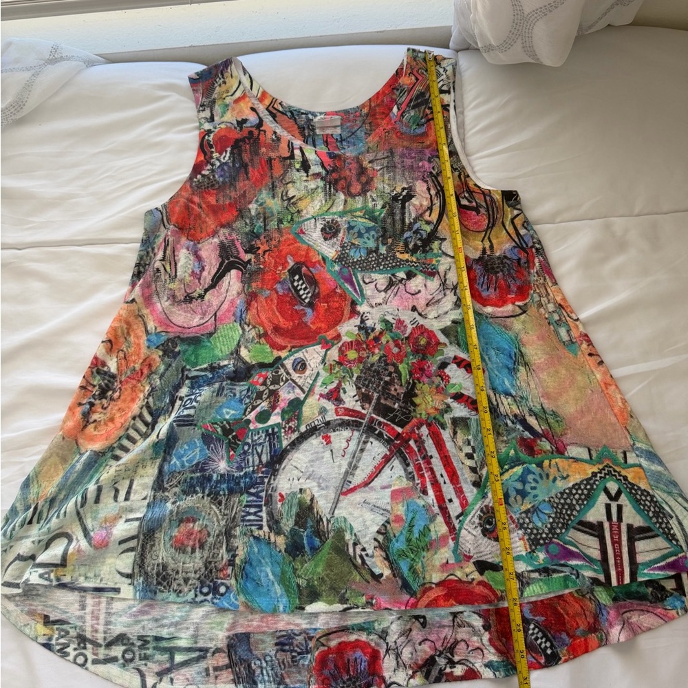 Et Lois Tank Top Size L Art to Wear Colorful Artsy Abstract Print Art Teacher - Picture 9 of 14